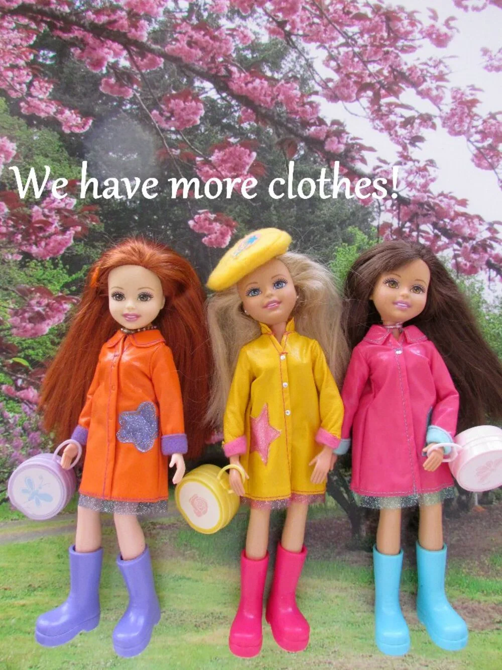 WEE 3 FRIENDS DOLLS w RAINCOATS BOOTS & CUTE CLOTHES 23 ITEMS 10